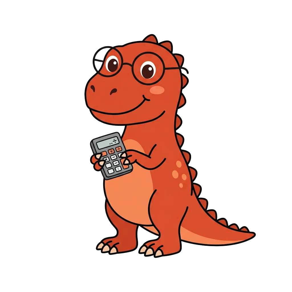 Revenue Rex! Revenue Rex, the RevenueLab mascot — a friendly T-Rex holding a calculator